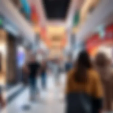 Shoppers exploring various stores inside Emirates Mall