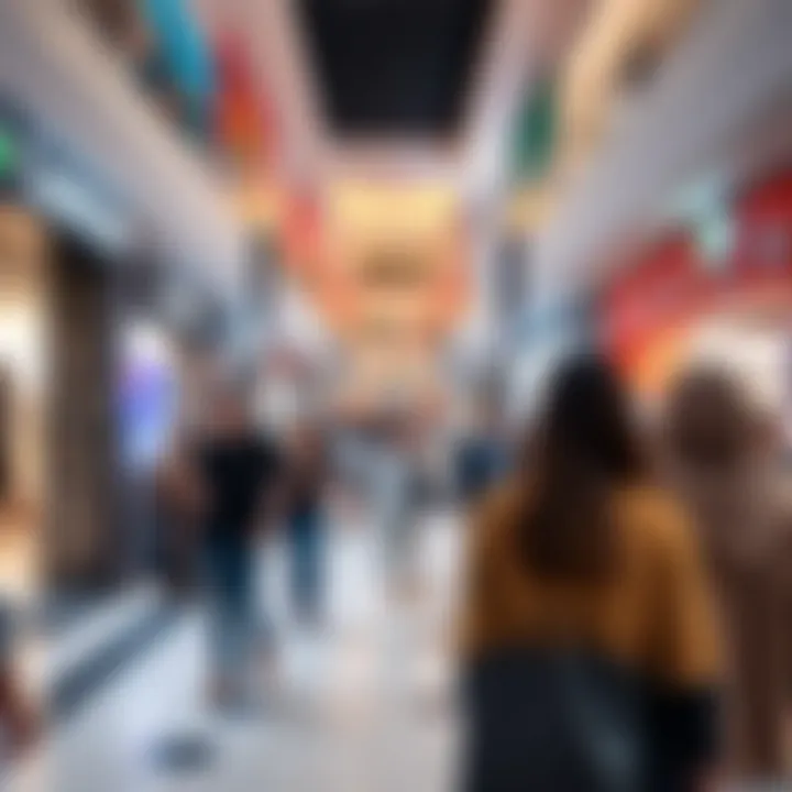 Shoppers exploring various stores inside Emirates Mall