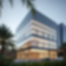 Exterior view of the ENBD Barsha Office showcasing modern architecture