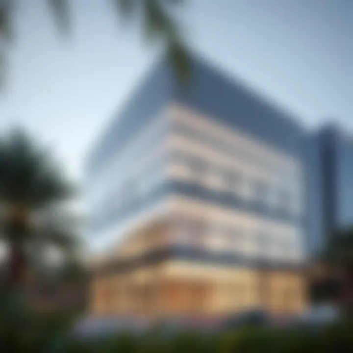 Exterior view of the ENBD Barsha Office showcasing modern architecture