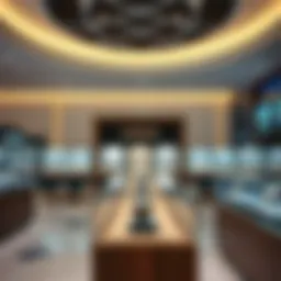 Luxury watch display at Dubai Airport
