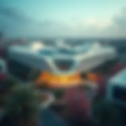 Aerial view of a modern school in Dubai