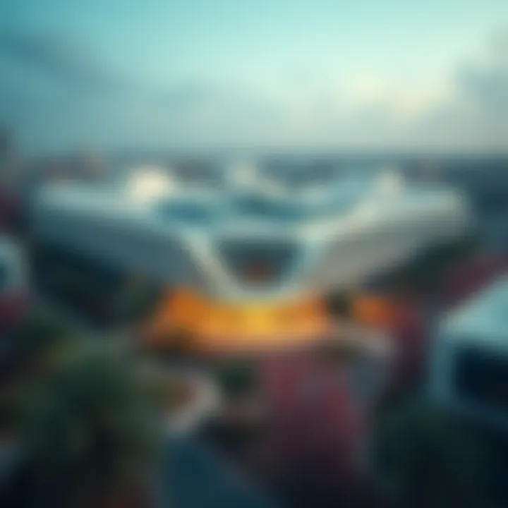 Aerial view of a modern school in Dubai