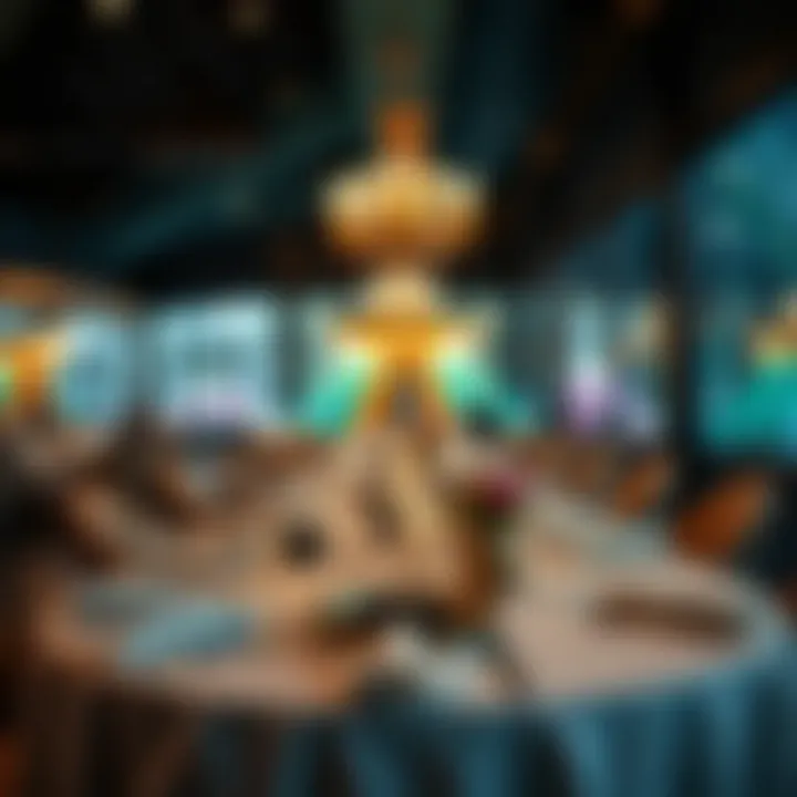 An elegant dining setup in an adult-themed amusement park