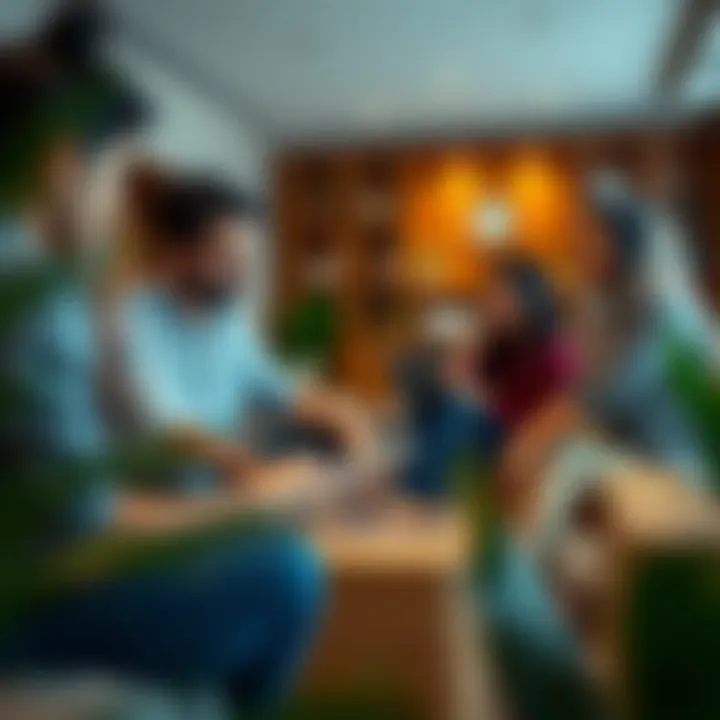 Parents discussing school options in a cozy living room