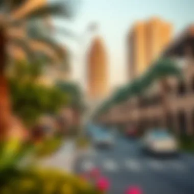 Neighborhood around Ajman Bank Residence Vibrant neighborhood surrounding Ajman Bank Residence