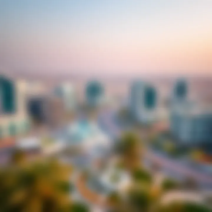 Panoramic view of Al Jawzaa International City showcasing modern architecture