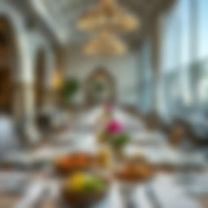 A beautifully arranged table set for a fine dining experience showcasing cultural influences