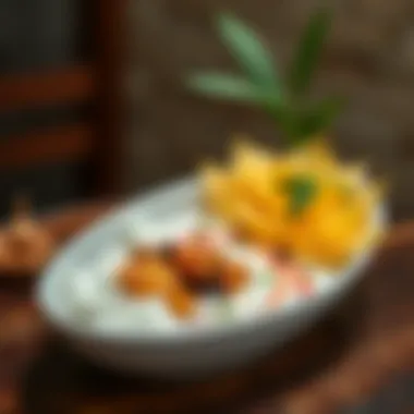 An exquisite dish representing traditional flavors with a modern twist