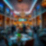 A stunning view of Al Khawaneej's vibrant dining area showcasing diverse cuisines