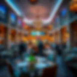 A stunning view of Al Khawaneej's vibrant dining area showcasing diverse cuisines