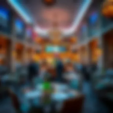 A stunning view of Al Khawaneej's vibrant dining area showcasing diverse cuisines