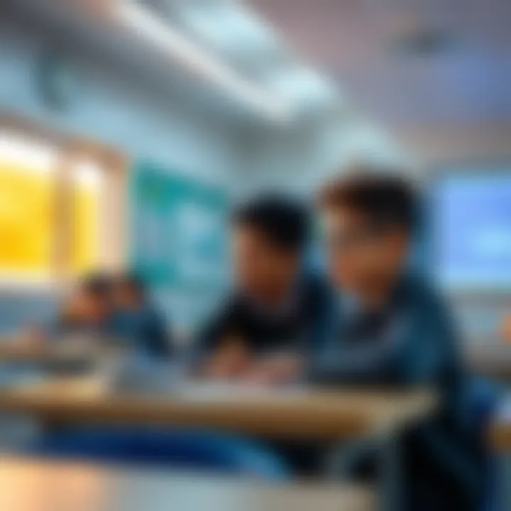 Students engaged in interactive learning within a classroom