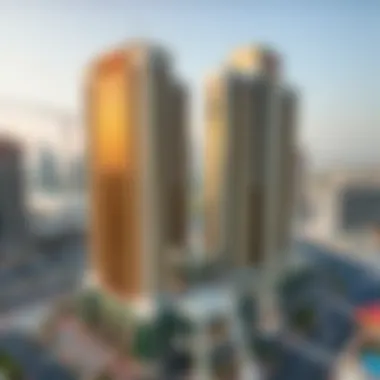 Aerial view highlighting the strategic location of Al Maya Building in Al Nahda