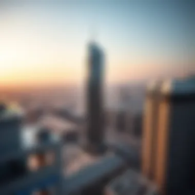 Aerial shot of Dubai, featuring Al Sarraf Building as a landmark in the city’s real estate landscape.