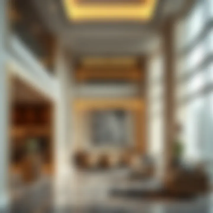 Interior of Al Sarraf Building highlighting modern design elements and luxurious finishes.