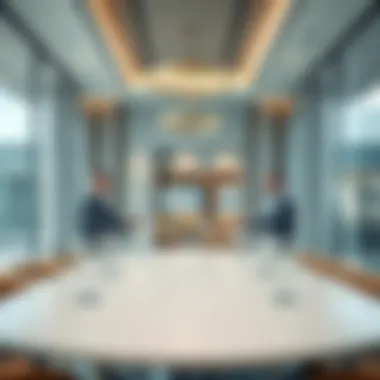 Investors discussing opportunities related to the Al Sarraf Building in a modern meeting space.