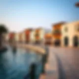 A stunning view of Al Seef's waterfront promenade showcasing traditional architecture