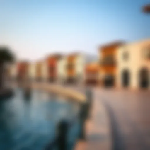 A stunning view of Al Seef's waterfront promenade showcasing traditional architecture