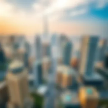 Aerial view of Dubai's skyline showcasing iconic buildings and Al Wasl Leasing properties.