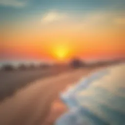 Breathtaking view of Al Zorah Public Beach at sunset