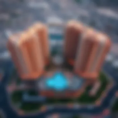 Aerial View of Apricot Towers Aerial view of Apricot Towers showcasing its unique architectural design