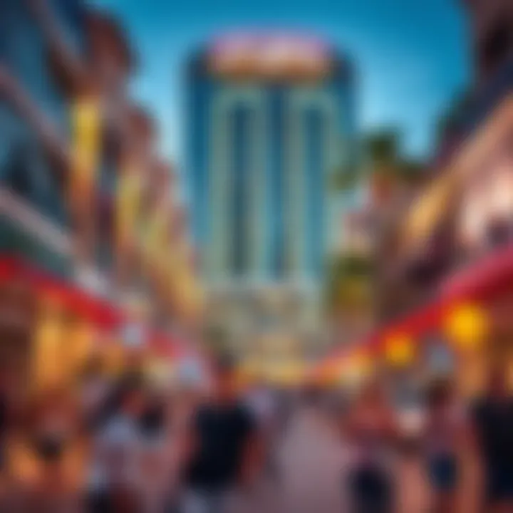 City Walk vibrant atmosphere surrounding Building Five