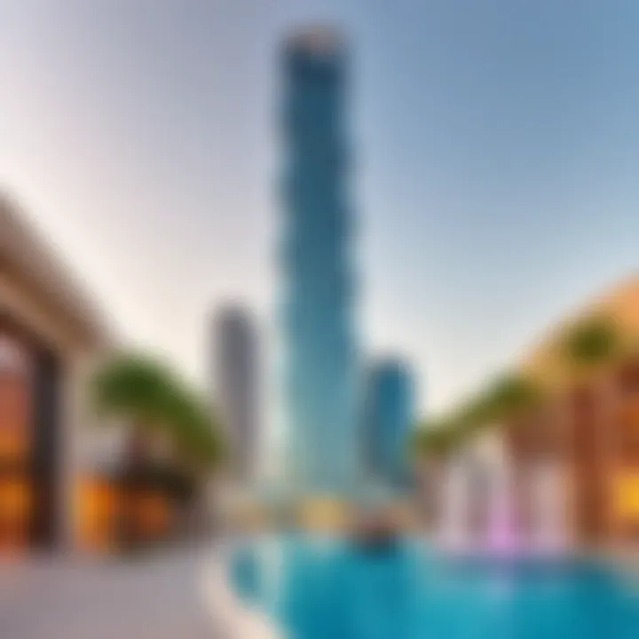 Vibrant Business Bay area with Bay Gate Tower as a focal point