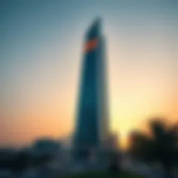 Stunning view of Bay Gate Tower at sunset