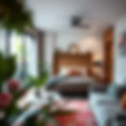 Cozy bed space in a vibrant shared living area