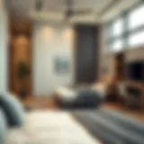 Modern bed space interior design near Al Quoz Mall