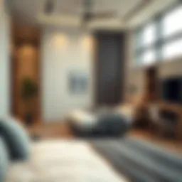 Modern bed space interior design near Al Quoz Mall