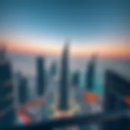 Aerial view of Business Bay showcasing modern skyscrapers