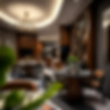 Dining area showcasing stylish interior design