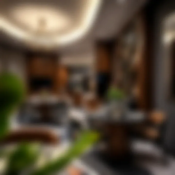 Dining area showcasing stylish interior design