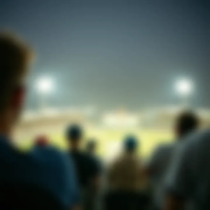 Cricket enthusiasts enjoying a match at the nearby stadium
