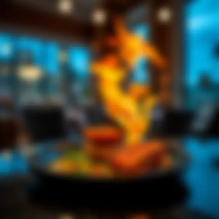 A close-up of a gourmet dish that highlights the culinary creativity and artistry of a local chef.