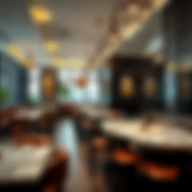 An inviting restaurant interior that reflects the cultural richness of Karama with elegant decor.