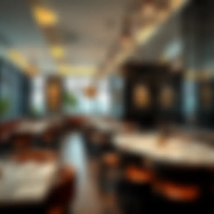 An inviting restaurant interior that reflects the cultural richness of Karama with elegant decor.