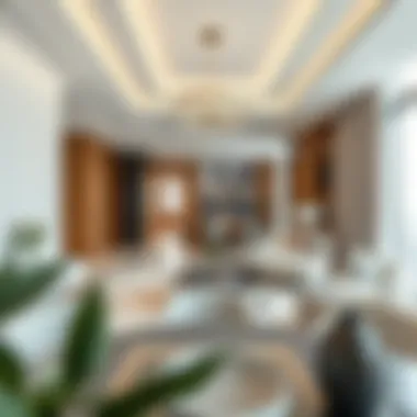 Elegance and Luxury in Damac Business Bay Living Spaces Interior of a luxurious apartment in Damac Business Bay highlighting elegant design
