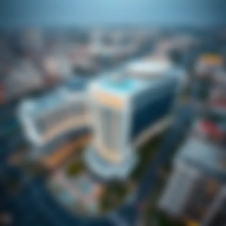 Aerial view of Dana Plaza Khalidiya showcasing modern architecture