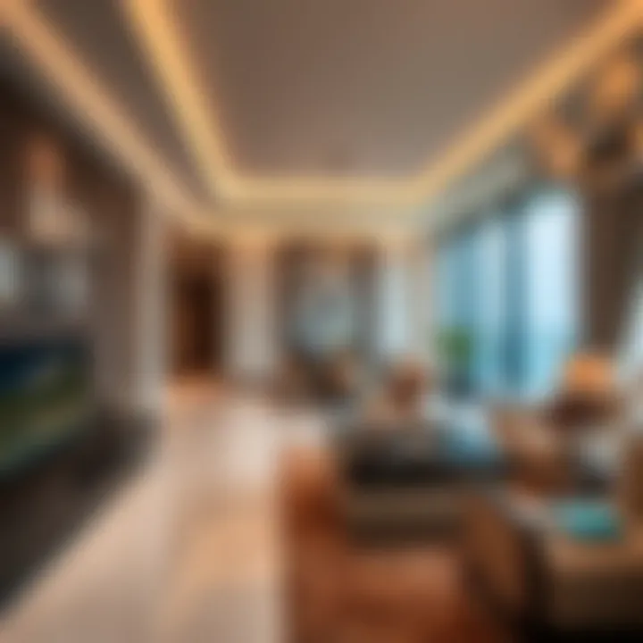 Interior design of a luxury apartment in Dana Plaza Khalidiya