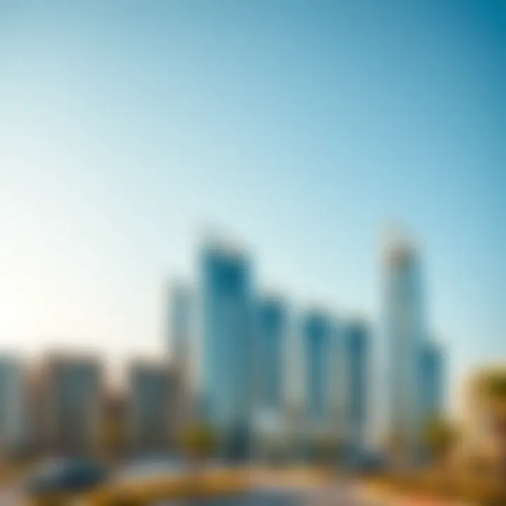 Modern Architecture of District 1 Skyline view of District 1 in Dubai showcasing modern architecture