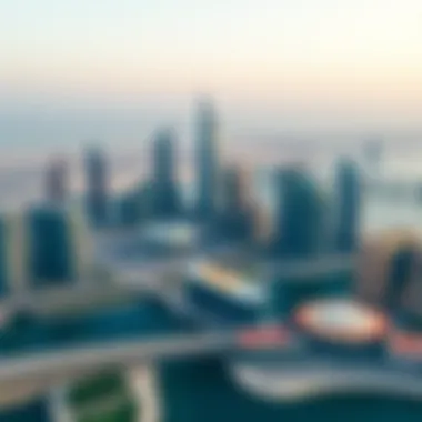 Panoramic view of Business Bay highlighting Dolphin Tower's strategic location