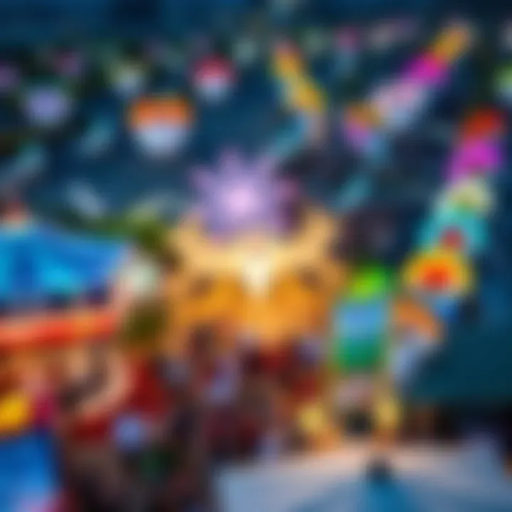 An aerial view of the bustling atmosphere during the Global Village event