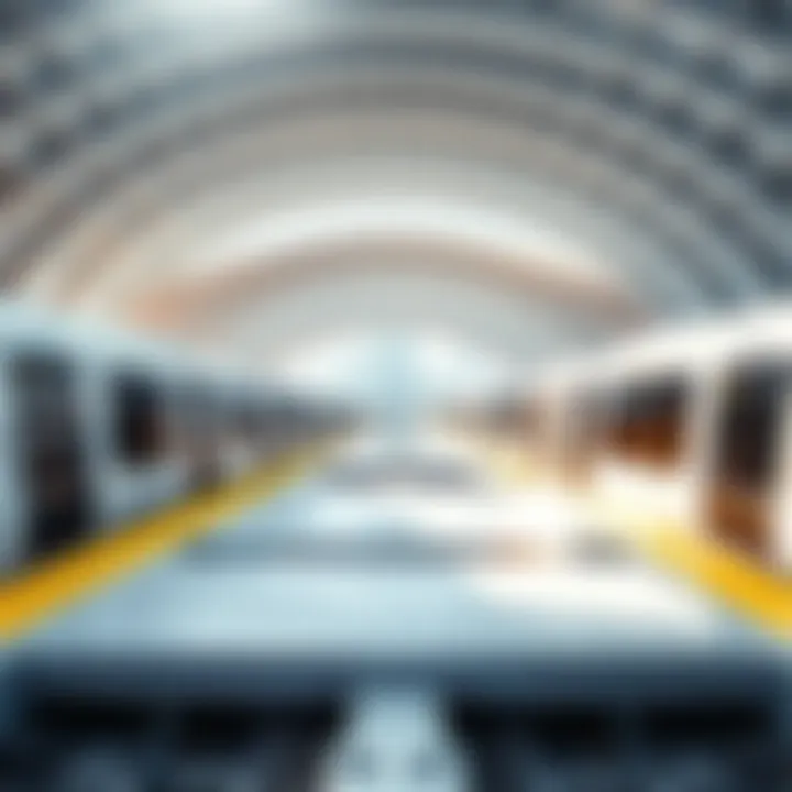 A stunning view of Dubai Metro Station showcasing modern architecture