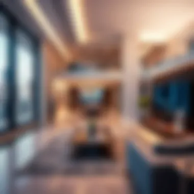 An interior view of a luxury apartment in Business Bay highlighting contemporary design