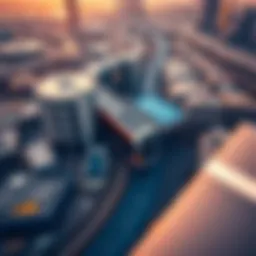Aerial view of the Dubai Underground Metro system showcasing its extensive network