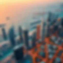 Aerial view of Dubai skyline showcasing iconic landmarks