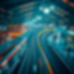 Aerial view of Dubai subway stations